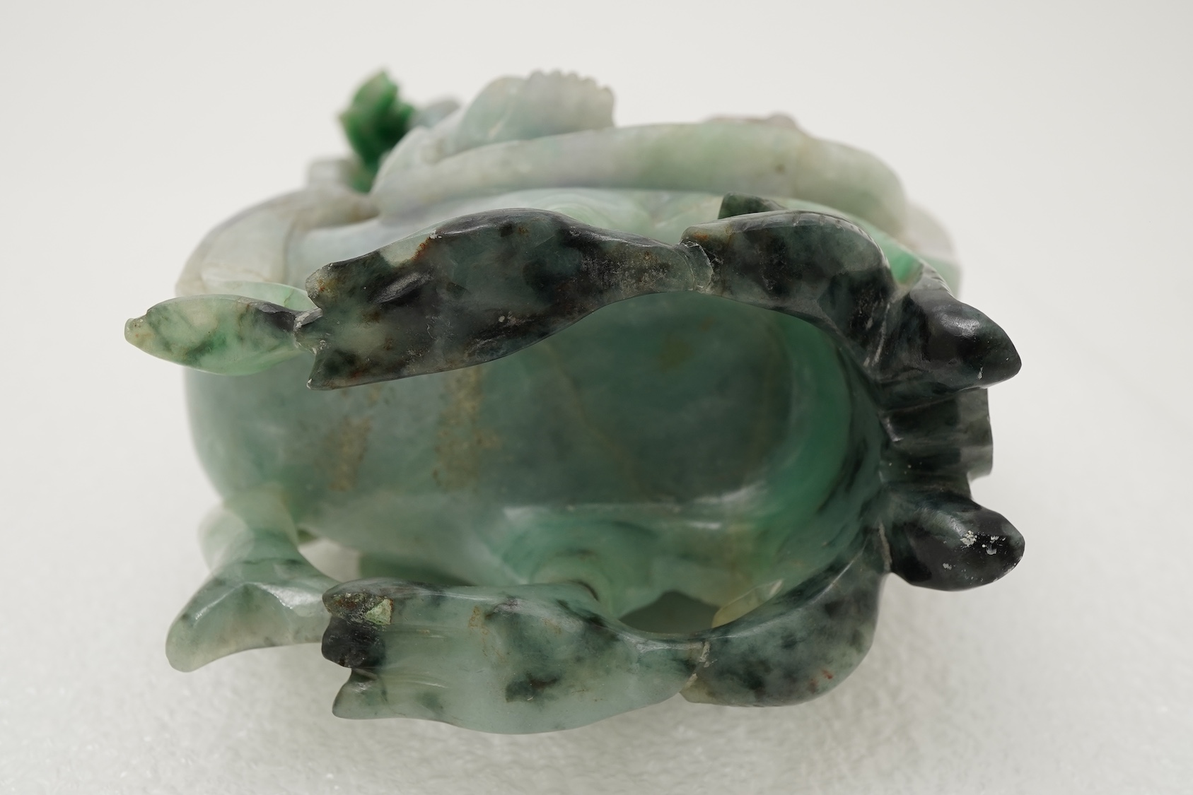 A Chinese jadeite figure of Xi Wangmu riding on a phoenix, late 19th/early 20th century